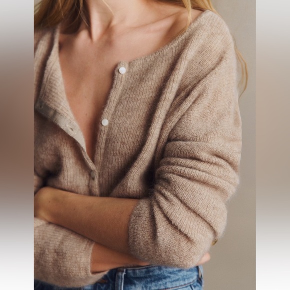 Sezane Sweaters - Sezane Gaspard Cardigan Cozy Beige Tan Women's Sweater